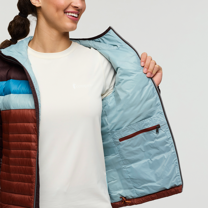 Fuego Hooded Down Jacket - Women's, Coffee/Rusty