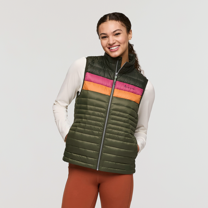 Green down fashion vest women's