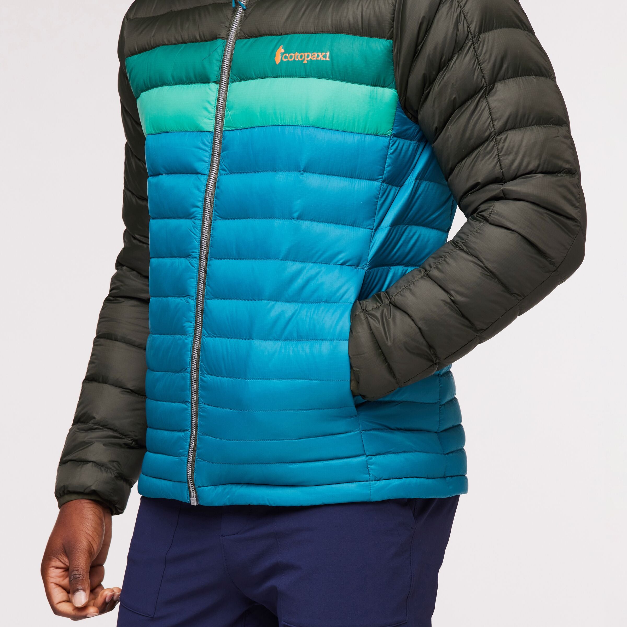 Fuego Hooded Down Jacket - Men's, Woods/Gulf