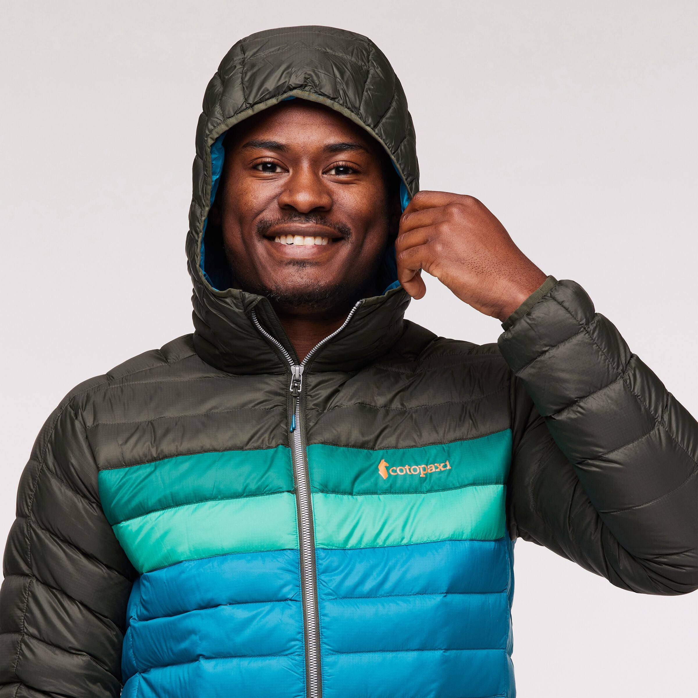 Fuego Hooded Down Jacket - Men's, Woods/Gulf