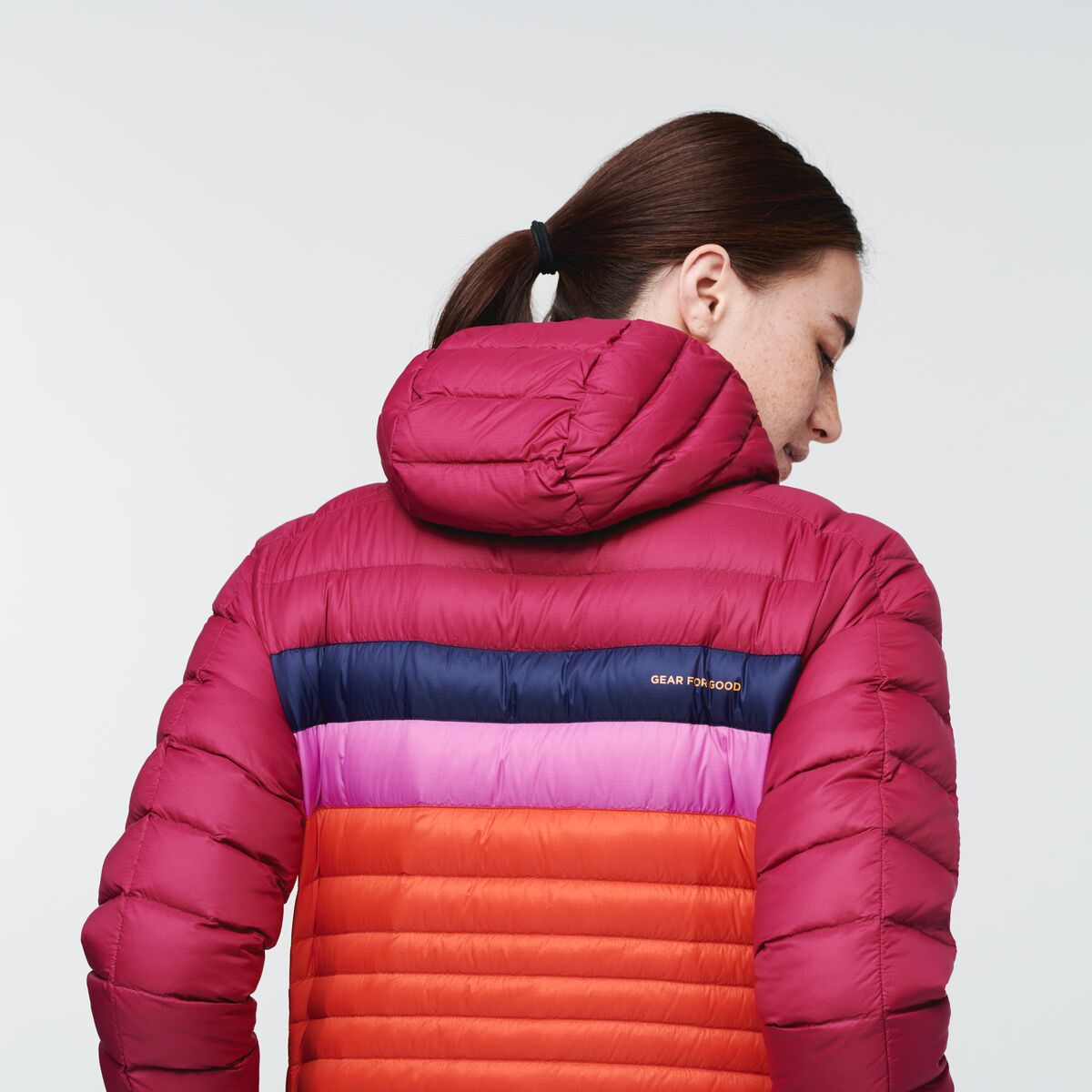 Fuego Down Hooded Jacket - Women's, Raspberry/Canyon