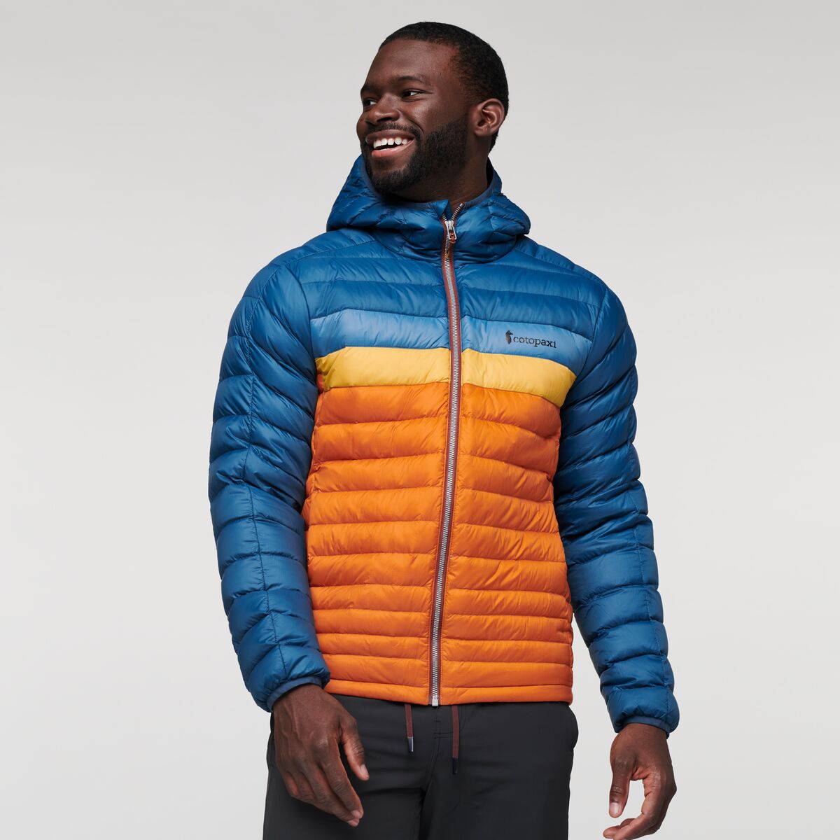 Fuego Hooded Down Jacket - Men's, Indigo/Mezcal