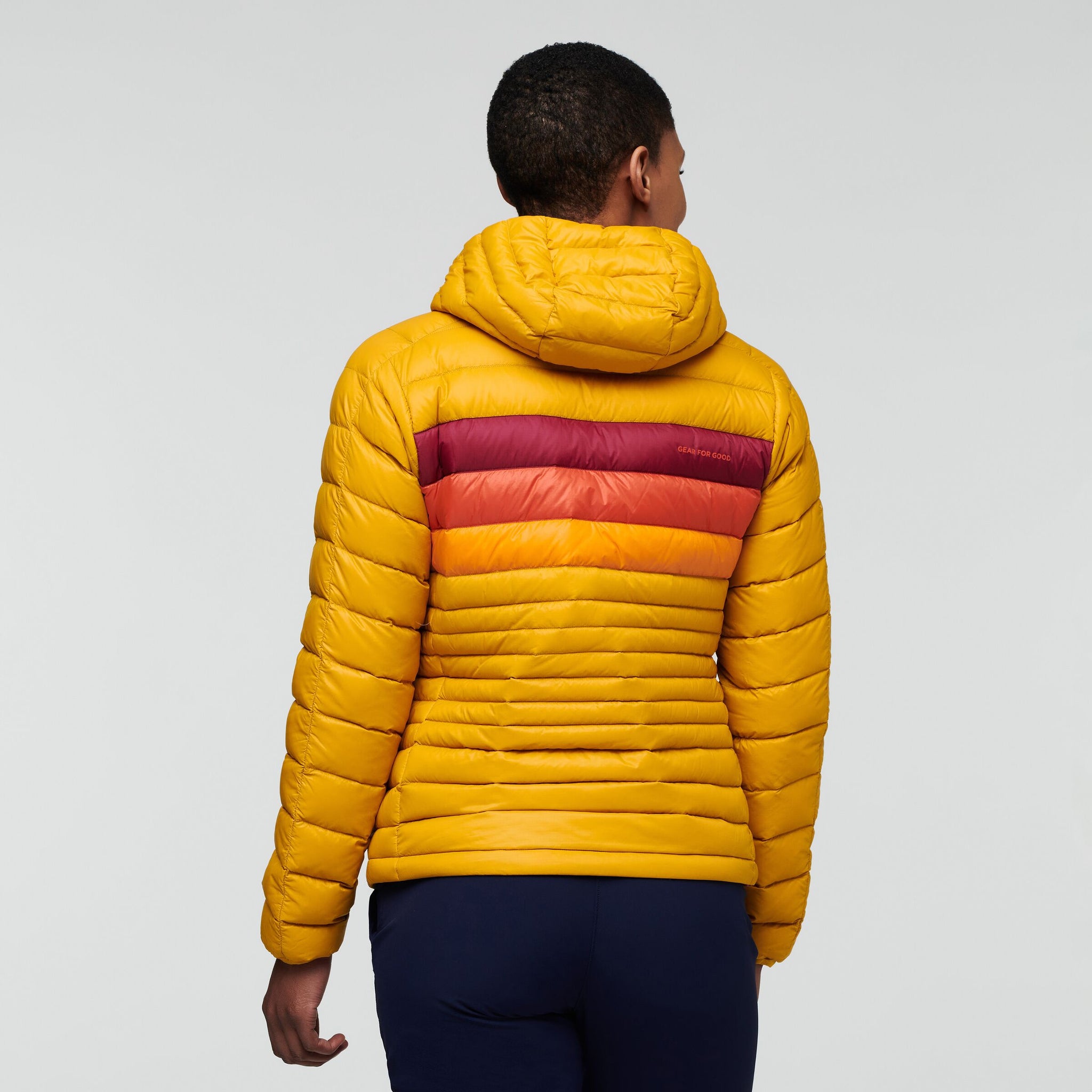 Fuego Hooded Down Jacket - Women's, Amber Stripes