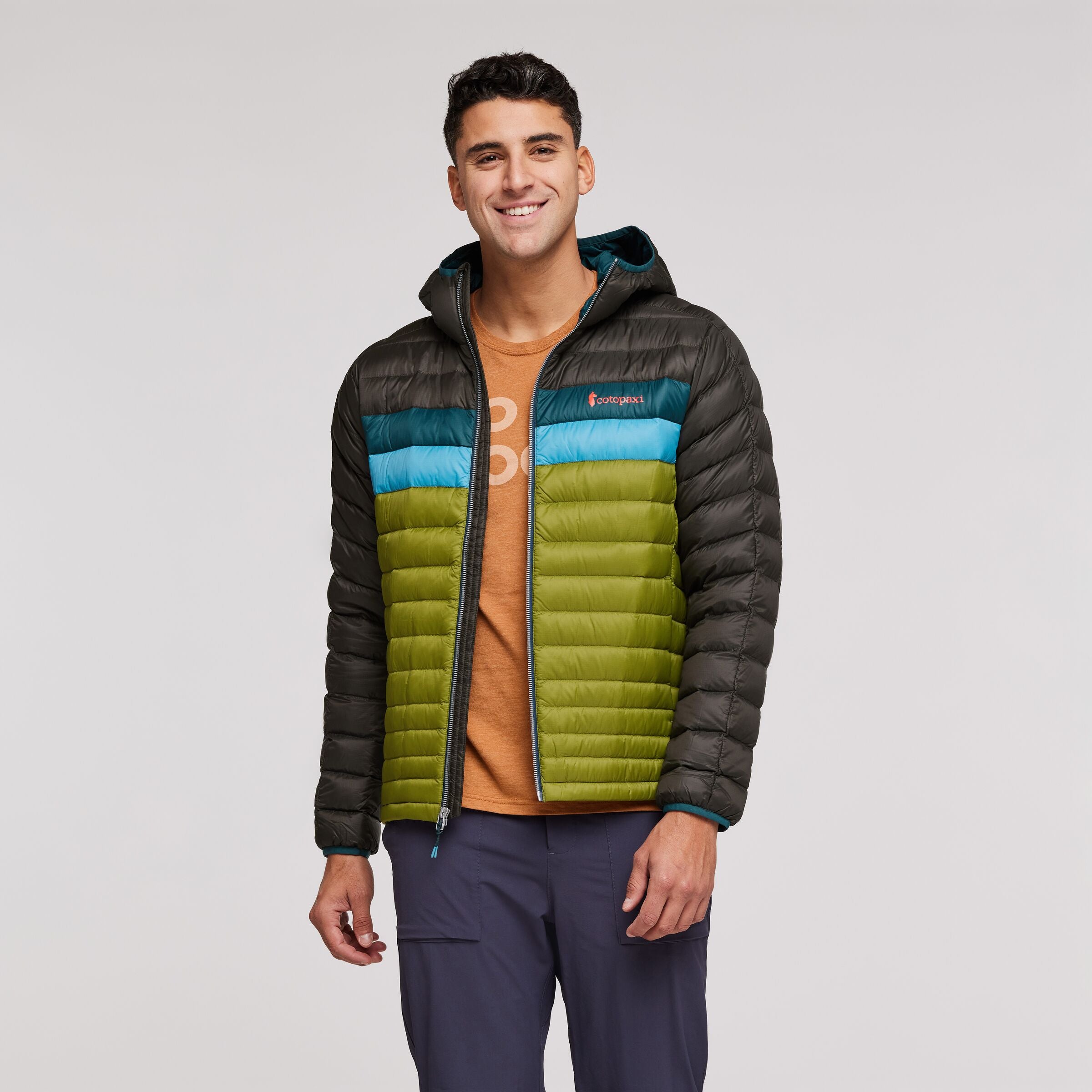 Fuego Hooded Down Jacket - Men's, Iron/Cedar