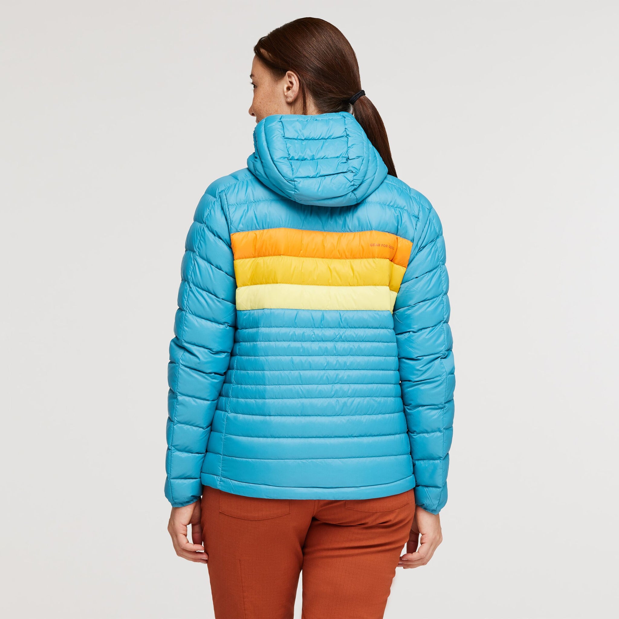 Fuego Hooded Down Jacket - Women's, Poolside Stripes